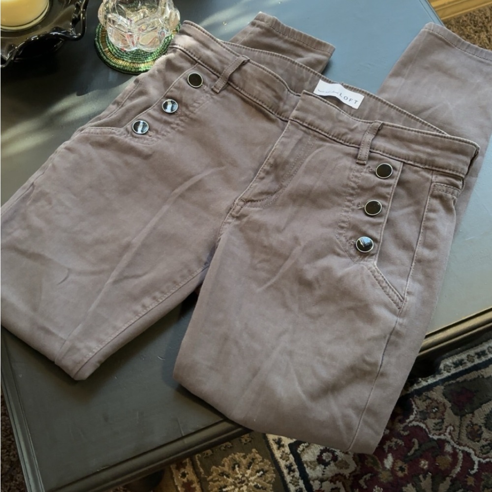 Loft Petite Skinny Buttoned Pant
